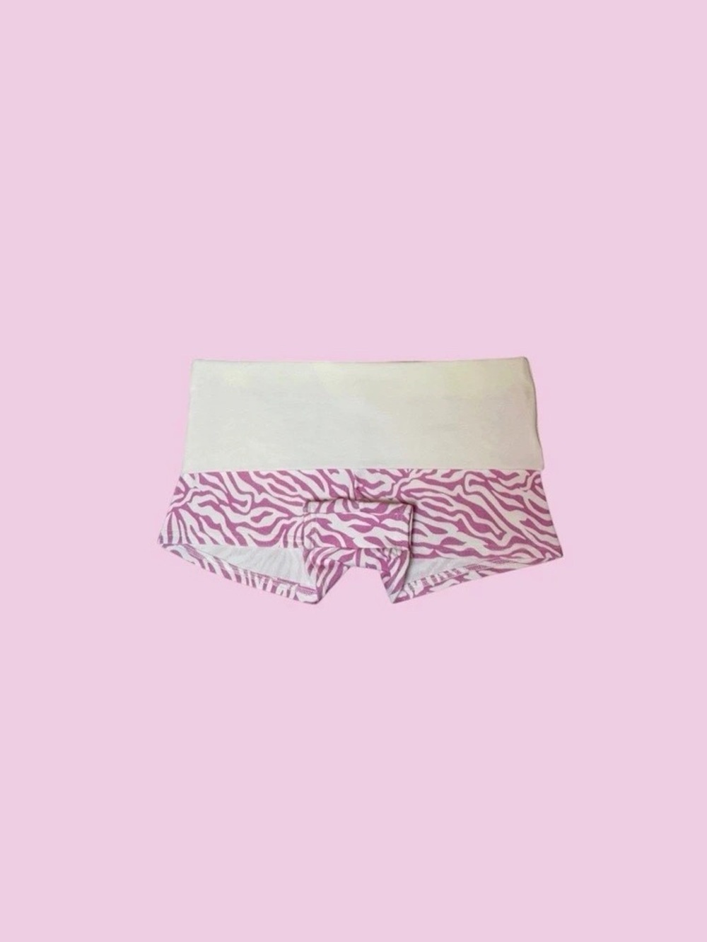 Baby pink and white zebra yoga shorts